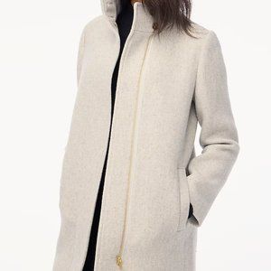 J Crew Factory Ivory Heathered Wool Peacoat, Size 14